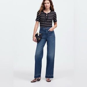 NWT Madewell Emmett Wide-Leg Jean: Let Down Hem Edition